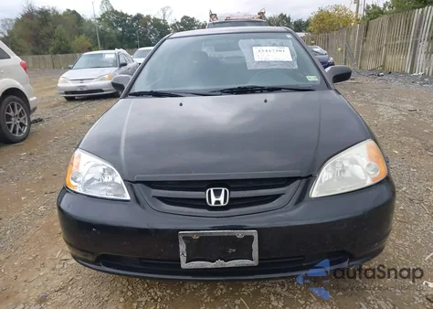 2001 Honda Civic Lx z USA, uszkodzony, nr VIN 1HGEM22521L068865